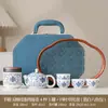 Taza de Té Portátil Estilo Chino de Porcelana Blanca con Patrón de Loto para Acampar al Aire Libre, Preparación Rápida de Té, Personalización de Regalos, Venta al por Mayor