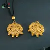 Colgante de Campana de la Paz con Candado Estilo Influencer, Campana Dorada Hueca Chapada en Oro Antiguo con Cordón Trenzado, Collar Vintage