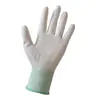 Protección Electrónica Obra Laboral Protección de Manos Antideslizante Trabajo Blanco Nylon Recubierto PU Palma Guantes Negro