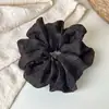 Goma de pelo scrunchie vintage de malla con lunares estilo francés para coletas bajas, elegante y suave con el cabello, banda elástica grande