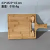 Tabla de cortar de bambú con cuchillos, múltiples tamaños, diseño creativo, tabla de cortar de frutas para exteriores, tabla para cortar carne, queso y pizza