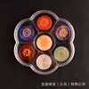 Grava de Cristal Piedra Cruda Colorida Chakra Flor de Ciruelo Caja de Regalo Set Disco Tallado Carácter Reiki Adornos Piedra de Energía