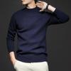 Novo Suéter Masculino Outono e Inverno Cor Sólida Anti-Pilling Lã Penteada Cardigan Tricotado Manga Longa Gola Alta Suéter Roupa Masculina
