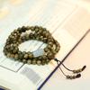 Pulsera de Sándalo Verde Natural Colocación de Sándalo Cuentas de Jade Hetian Unisex Pareja Pulsera Multivuelta Regalo
