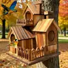 Nido de pájaro de madera transfronterizo, casa pequeña gruesa para loros, ambiente pastoral, ecológico, jaula nido para exteriores, casa de pájaros, jaula para pájaros, casa de pájaros