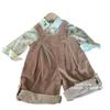 Liquidación no devuelve no cambia [orden racional] camisa de pana con estampado de dibujos animados para niñas con tirantes