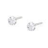 Pendientes de Flor de Circonita de Cuatro Garras de Plata Pura S999 para Mujer 2025 Aretes Pequeños Exquisitos Frescos y Simples para Perforaciones de Oreja y Cartílago