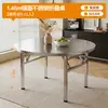 Mesa Plegable de Acero Inoxidable para Restaurante, Puesto de Comida al Aire Libre, Uso en Casa, Mesa Redonda Giratoria Portátil, Mesa Plegable Gruesa de Acero Inoxidable
