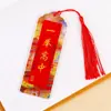 Marcador de página estilo chino con texto, Regalo de recompensa motivacional para estudiantes, Lindo para leer, Creativo, Borla escolar, Acrílico, Nuevo