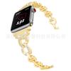 Adecuado para Apple Watch iWatch Correa de reloj de metal de acero inoxidable con incrustaciones de diamantes en forma de V Correa de Apple