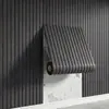 Pegatinas de pared autoadhesivas con imitación de rejilla transfronteriza, veta de madera, pegatinas de ranura 3D, papel tapiz de decoración de pared, papel tapiz de chapa de madera