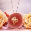 Verano 2024 Nuevo Diseño Nicho Coreano Acero Titanio Lindo Collar Colgante Lazo Hueco Aretes Cadena Clavícula