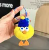Piel Genuina de Conejo Rex Pato Llavero Colgante Muñeco de Peluche Muñeca Briquetas Pequeñas Colgante para Mochila Escolar Hecho a Mano