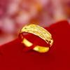 Anillo de boda chapado en oro con dragón y fénix para hombre y mujer, anillo de pareja de oro de imitación, anillo de boda popular de Pinduoduo