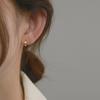 Pendientes pequeños con hebilla de Tremella 925 y clavo de hueso de Tremella puro para mujer, aretes de aro con hueso de oreja, nueva moda 2020