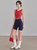 Sujetador deportivo de tirantes cruzados a prueba de impactos para tallas grandes para mujer, conjunto de sujetador de fitness de una pieza con bloques de color para verano