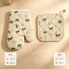 Guantes de cocina para hornear resistentes al calor estilo japonés con estampado floral para venta al por mayor transfronteriza, tapetes para horno aislantes del calor con patrón floral múltiple, almohadillas aislantes del calor resistentes a altas temperaturas