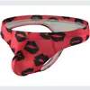 Cueca Popular Masculina Transfronteiriça de Seda de Leite Sexy Lábio Translúcido Tentação Ultra-Fina Tanga Estampada Calça T em Estoque
