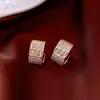 Pendientes de Plata Recubiertos de Oro Real de 18K con Aguja de Plata, Forma de C con Letra, Estilo Francés de Lujo Ligero, Pendientes de Diseño Único para Mujer