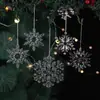 Nuevas Decoraciones Navideñas: Adornos Colgantes de Hielo Raspado Copo de Nieve de Anémona Marina, Exhibiciones Navideñas en Ventanas, Copos de Nieve Transparentes, Colgantes de Cono de Hielo