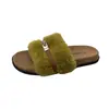Pantuflas peludas para mujer para usar en exteriores, nueva colección otoño/invierno 2026, de suela gruesa, con hebilla metálica, estilo de alta gama, felpa, de suela plana y diseño slip-on para uso en casa