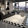 Alfombra de lujo ligera para sala de estar, resistente a la suciedad y fácil de cuidar, estilo vintage en blanco y negro, para sofá, mesa de centro, manta de terciopelo para el hogar, alfombra para dormitorio.