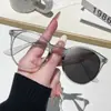 Novos Óculos de Aro Redondo, Estilo Retrô Artístico, Óculos Lisos, Mesmo Estilo dos do Xiaohongshu, Aro Redondo Pequeno, Óculos Lisos Anti Luz Azul