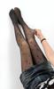 Pantalones Leggings Transparentes Flocked con Forma de Corazón Otoño e Invierno Medias Transparentes Falsas Flocked de Lunares Otoño Negro Transparentes Gruesos de Forro Polar