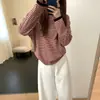 Camiseta listrada color block CH*I para mulheres, nova coleção de outono de 2026, vintage, modelagem relaxada, gola redonda, top casual versátil