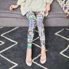 Meiluoshi Primavera e Verão Nova Moda Leggings de Malha Slim-fit Femininas Cintura Alta Versátil Justas Respiráveis Calças Comprimento no Tornozelo