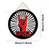 Cross Rock ROCK Música Estilo Punk Decoración de Pared Tema Rock Adorno Redondo para Pared 20/30cm