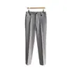 Pantalones de Traje para Hombre Estilo Hong Kong Ins Frescos Rectos Ajustados Cortos Otoño Versión Coreana Modernos Caída Pantalones de Vestir Casuales
