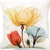 Fronha de Almofada Moderna Minimalista com Estampa de Plantas e Flores Amazon Home Sala de Estar Sofá Cama Fronha de Travesseiro de Cabeceira Capa de Almofada Linho