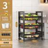 Cesta móvil para verduras de cocina, estante de almacenamiento para el hogar, de pie, multicapa, para frutas y verduras, multifunción, para horno microondas, horno, ollas.