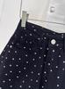 Shorts de Mezclilla Florales con Lunares Negros para Mujer Verano Estilo Ins Sexy Diseño de Cintura Alta Pierna Recta Ancha Línea A Pantalones Cortos