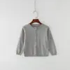 Novedad Estilo Ins Suéter de Primavera y Otoño Color Caramelo Cárdigan Color Sólido Cárdigan Pequeño Ropa Exterior para Niños Suéter de Algodón