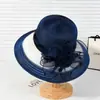 Sombrero de Pescador Transpirable de Organza con Flor de Rosa para Mujer, Verano, para Exteriores, Playa, Viajes, Protección Solar, Sombrero de Moda