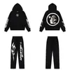 Sudadera con Estampado de Letras Hellstar Hellstar Conjunto de Pantalones Casuales Holgados para Hombre