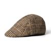 Boina Outono e Inverno Masculina Retro Padrão Pied-de-poule Boné Frontal Casual Boné Britânico Chapéu Masculino Personalizado Chapéu de Jovem