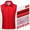 Colete de Voluntário Malha Personalizada Roupa de Trabalho Camisa de Publicidade para Eventos Colete Vermelho com Múltiplos Bolsos e Logotipo Impresso
