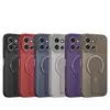 Funda para Teléfono Móvil con Soporte Anticaída de Fibra de Carbono de Fábrica Adecuada para Xiaomi Redmi 15C Funda Protectora Magnética