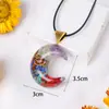 Venta caliente transfronteriza cristal natural Chakela grava colorida colgante de pegamento collar de piedra semipreciosa joyería al por mayor