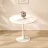Mesa redonda blanca pequeña estilo ins nórdico para negociación mesa y silla para cafetería de té con leche mesa de comedor tulipán