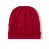 Gorro de Punto Grueso Cálido de Moda Casual para Mujer, Color Sólido, Tejido de Cable Acanalado, Nuevo Estilo Otoño/Invierno 2026