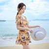 Traje de baño para mujer adulta, nuevo, conservador, que cubre el vientre, ajustado, de una pieza, falda, moderno, sexy, para vacaciones en la playa.