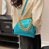 Bolso Portátil de Cadena Texturizada Transfronterizo para Mujer 2024 Nuevo Estilo Estilo Extranjero Bolso de Hombro de Cuero Brillante Diseño Personalizado Bolso Casual Cruzado