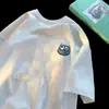 Camiseta de Manga Corta del Fabricante de Origen para Hombre Verano Holgada Dibujos Animados Estampado Americano Marca Trendy Estudiante Top de Media Manga Camiseta