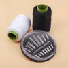 Máquina de costura doméstica de fio preto e branco direto da fábrica, kit de agulha e linha de costura manual DIY, rolo pequeno de linha para costurar roupas