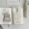 Capa Magnética de Cachorro em Forma de Coração Desenho Animado Adequada para Capa de Telefone Apple 17 Pro Max iPhone 16 Desenho Animado 15 Suporte 14 Coreia
