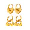 Nuevos pendientes de acero inoxidable 316 de estilo europeo y americano con forma de corazón, pendientes casuales de corazón hueco de temperamento simple